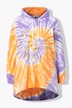 Hoodie, A-form, batiktryk, afrundet søm