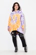 Hoodie, A-form, batiktryk, afrundet søm