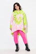 Sudadera con capucha, forma en A, estampado batik, bajo redondeado