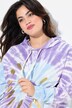 Hoodie, A-form, batiktryk, afrundet søm