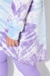 Hoodie, A-form, batiktryk, afrundet søm