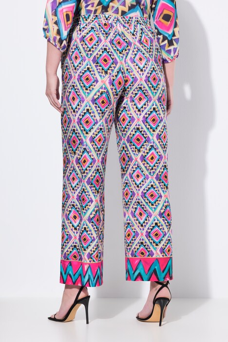 Pantalón con cintura elástica, pierna recta y ancha, ri