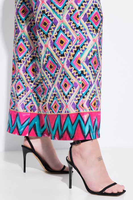 Pantalón con cintura elástica, pierna recta y ancha, ri