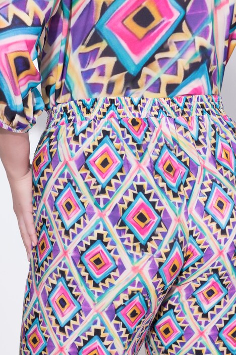 Pantalón con cintura elástica, pierna recta y ancha, ri
