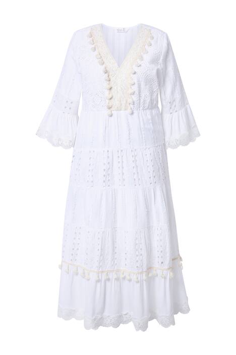 Maxi šaty, A střih, boho styl, 3/4 rukávy