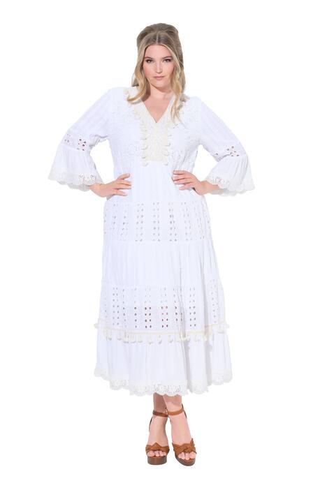 Maxi šaty, A střih, boho styl, 3/4 rukávy