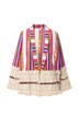 Kimono bunda, otevřený střih, pruhy, ozdobné detaily