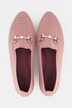 Ballerines en maille. Barrette fantaisie. Semelle de propreté amovible - largeur H