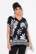 Tuniek, bloemen, oversized, V-hals, halve mouwen