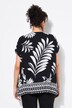 Tuniek, bloemen, oversized, V-hals, halve mouwen