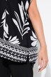 Tuniek, bloemen, oversized, V-hals, halve mouwen