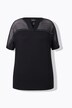 T-shirt oversize. Col tunisien et manches courtes. Empiècement en mesh