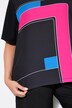 Skjorte, satengfront, Classic Fit, rund hals, halve ermer