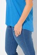 Camiseta, con hojas, amplia, cuello redondo, media manga