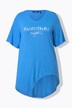 T-shirt con scritta, volant, scollo a V e mezze maniche