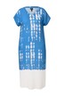 Kaftan, lněná směs, batikovaný potisk, výstřih do V, krátké rukávy