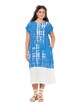 Kaftan, lněná směs, batikovaný potisk, výstřih do V, krátké rukávy