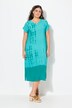 Kaftan, linblanding, batikkmønster, V-hals, halvermet