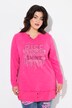 Shirt met lange mouwen, comfort fit, glittersteentjes statement