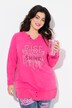 Shirt met lange mouwen, comfort fit, glittersteentjes statement