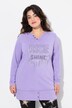 T-shirt coupe Comfort Fit, manches longues, message avec petits strass scintillants