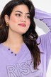 T-shirt coupe Comfort Fit, manches longues, message avec petits strass scintillants