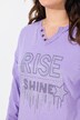 T-shirt coupe Comfort Fit, manches longues, message avec petits strass scintillants
