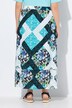 Jupe maxi doublée. Taille élastique. Coupe évasée
