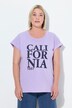 Camiseta, California, amplia, cuello redondo, media manga