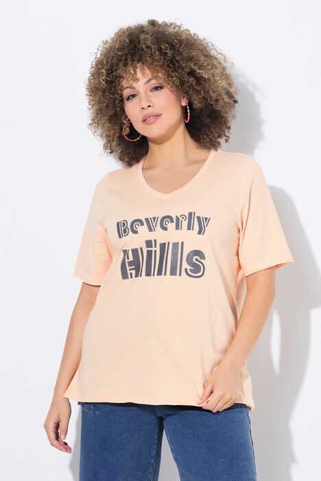 T-shirt, Beverly Hills, classic, V-hals, korte mouwen