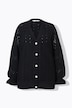 Cardigan with long frilly sleeves