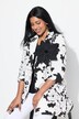 Chaqueta, estructura acanalada, cuello con solapa, flor desmontable