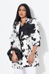 Chaqueta, estructura acanalada, cuello con solapa, flor desmontable
