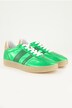 Sneaker, Metallic-læderlook, bredde H