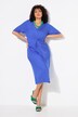 Robe en jersey, effet drapé. Décolleté V et manches courtes