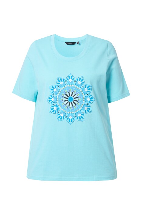 Tričko, mandala, A střih, kulatý výstřih, krátké rukávy