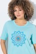 T-shirt, motif mandala. Col rond et manches courtes. Coupe évasée