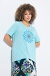 T-shirt, motif mandala. Col rond et manches courtes. Coupe évasée