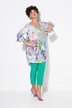 A-line feather print lacy V-neck tunic