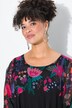 Bluse, oversized, blomsterkant, uigennemsigtig top