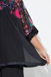Bluse, oversized, blomsterkant, uigennemsigtig top