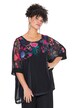Halenka, oversize, květovaná bordura, neprůhledný top