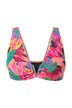 Bikiny top, měkké košíčky, potisk džungle, volán