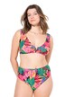 Bikiny top, měkké košíčky, potisk džungle, volán