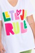 T-shirt, A-form, LOVE-flokprint