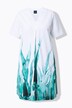 Robe en lin, décolleté en V et manches courtes
