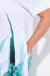 Robe en lin, décolleté en V et manches courtes