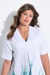 Robe en lin, décolleté en V et manches courtes