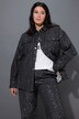 Veste-chemisier aspect jean, paillette, coupe oversize