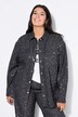 Veste-chemisier aspect jean, paillette, coupe oversize